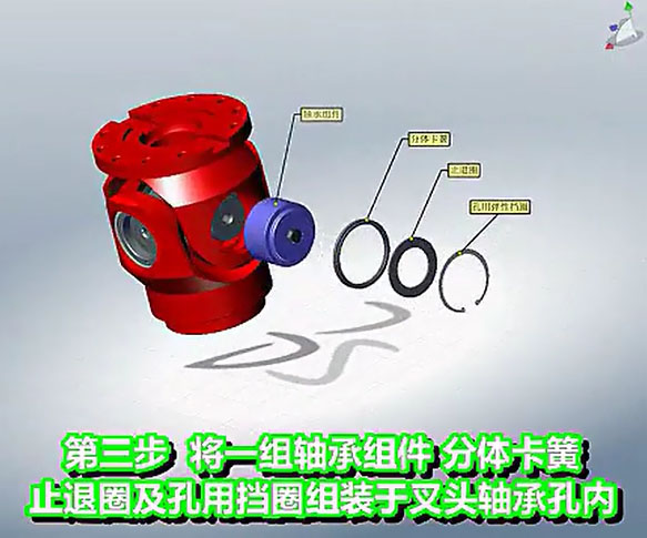 十字轴式万向联轴器轴承组装图片